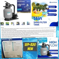 AQUASTRONG SFP-320 14in Sand Filter Pump for Above Ground Pool with Timer, NEW