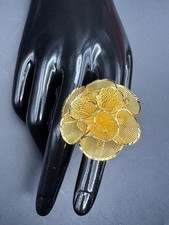 585er GOLDRING BLUMEN RING 14k Gelbgold Gr. 58 (18,3mm) 9,7gramm Flora Design ✅