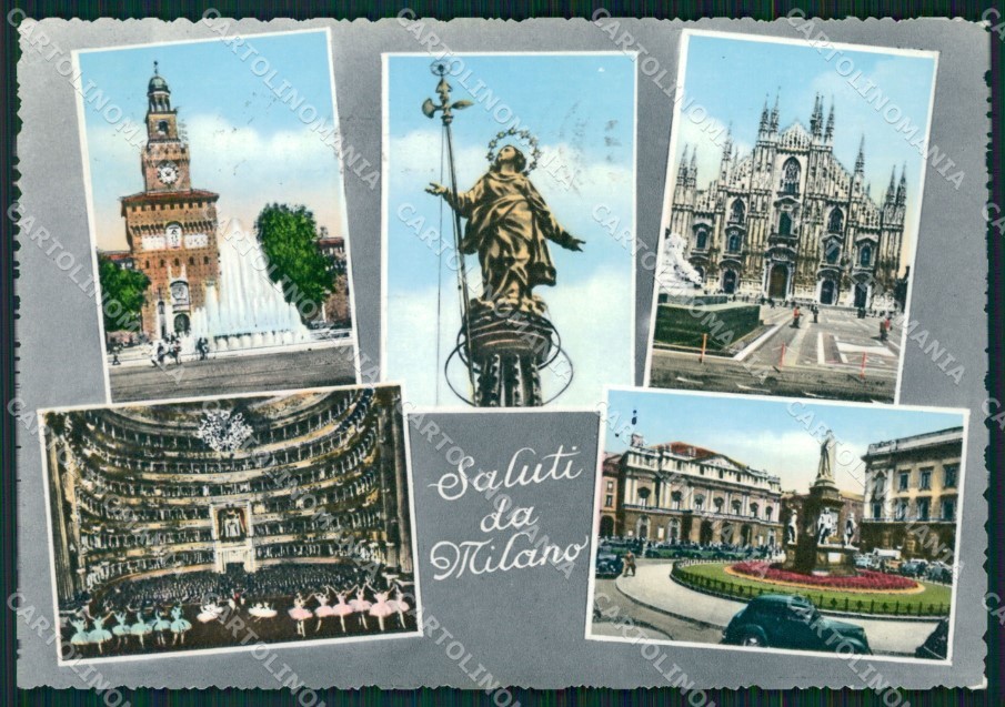 Milano Città Saluti da FG Foto cartolina KB5081
