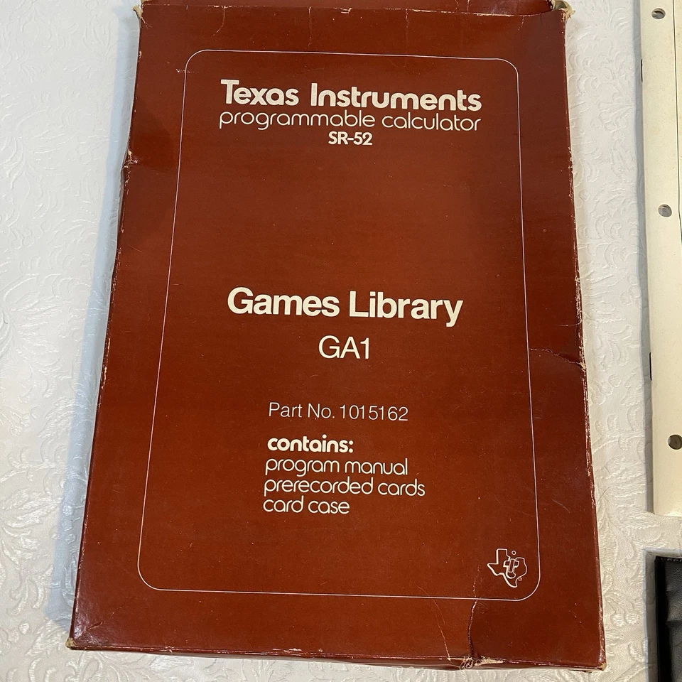 LOT Texas Instruments TI SR-52 Manuals Magnetic Cards Cases Games Library Math - Image 3 of 4