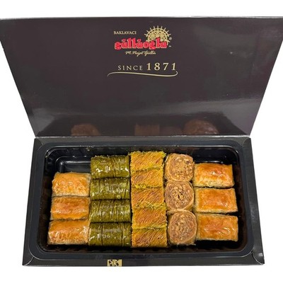Assorted Turkish Baklava, 18 pieces (1.32lb - 600gr), 5 Assortments, Daily Fresh