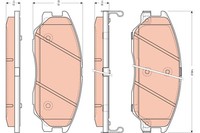 Bremsbelagsatz FÜR Ssangyong Rodius I, Ssangyong Rodius II - TRW GDB3412