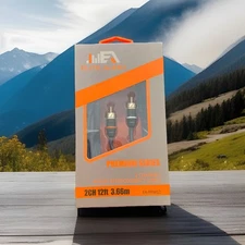 Premium Series 12ft. 2-Channel Car Audio RCA Cable – Double Shielded, Oxygen