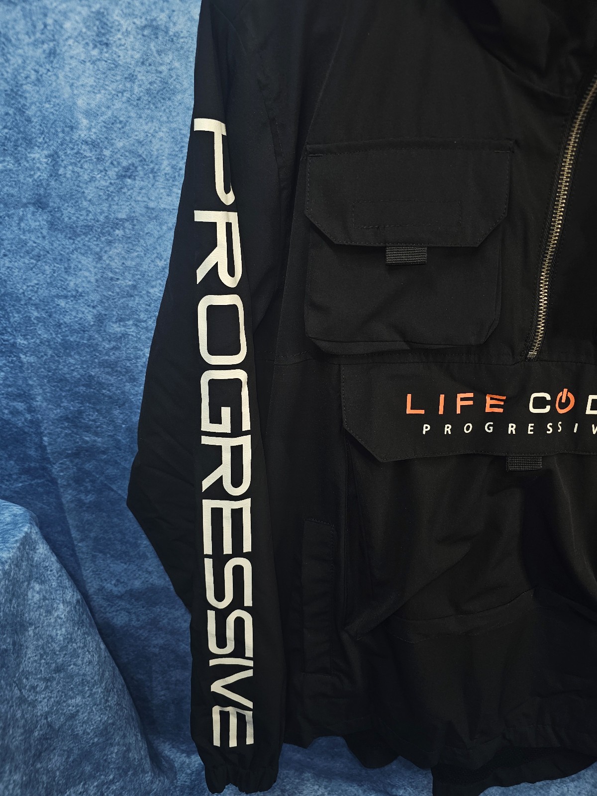 Men's Life code J03 Black pullover windbreaker S … - image 3