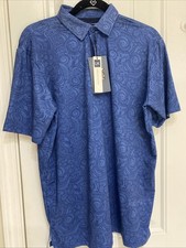 Boston Scott New Mens M Golf Shirt Blue Links Collection NWT  639