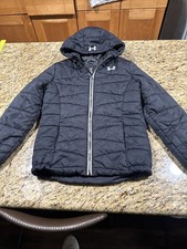 Under Armour Jacket, Puffer Black Junior, Large Girl Full Zip Hooded Cpix