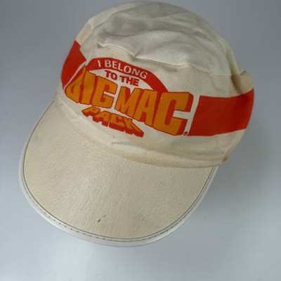 McDonald's Big Mac Pack Cadet Cap Herren M Creme Orange Rot Vintage Hut