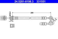 Bremsschlauch ATE 24.5281-0198.3 FüR Juke F15 Nissan Van DIG Dci 4X4 Nismo LPG