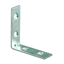 Angle Corner, 2 In., Steel Construction, Zinc Plated, 4 Hole Bracket 10 Pack