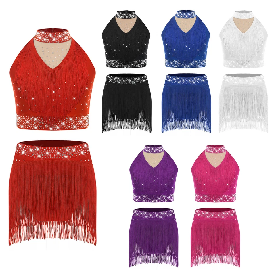 Kids Girls Outfit Lyrical Set Dance Suit 2-Piece Contemporary Competition Vest - Image 3 of 3