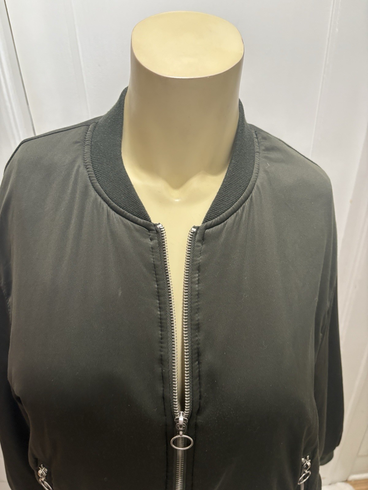 Zara Basic Lightweight Bomber Green Oversized Jac… - image 2