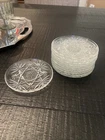 1960's Vintage Anchor Hocking Prescut Glass Coasters, Saucers. Set of 11