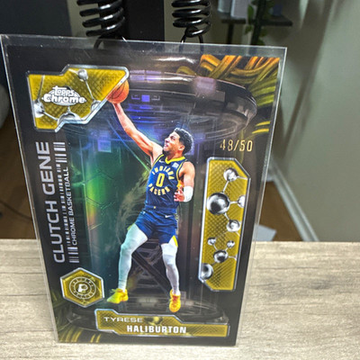 Topps 2025-26 Topps Chrome Tyrese Haliburton Clutch Gene CG-7 Pacers /50