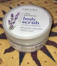 New Sealed Cuccio Naturale Skin Prebiotic Body Scrub Pure lavender oil 8 oz