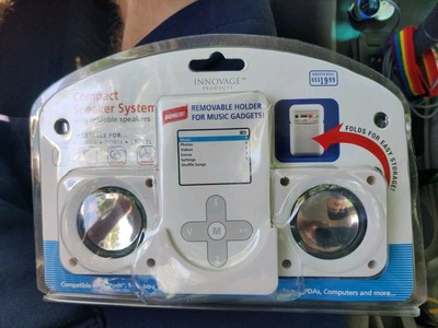 New-Innovage Compact Speaker System with Foldable Speakers for iPod,MP3,PSP,NDS