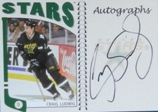 04-05 itg game franchises base craig ludwig dallas stars autograph auto