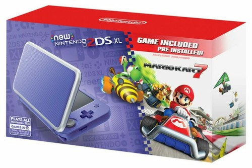 Nintendo 2DS XL Mario Kart 7 Console Bundle - Purple/Silver