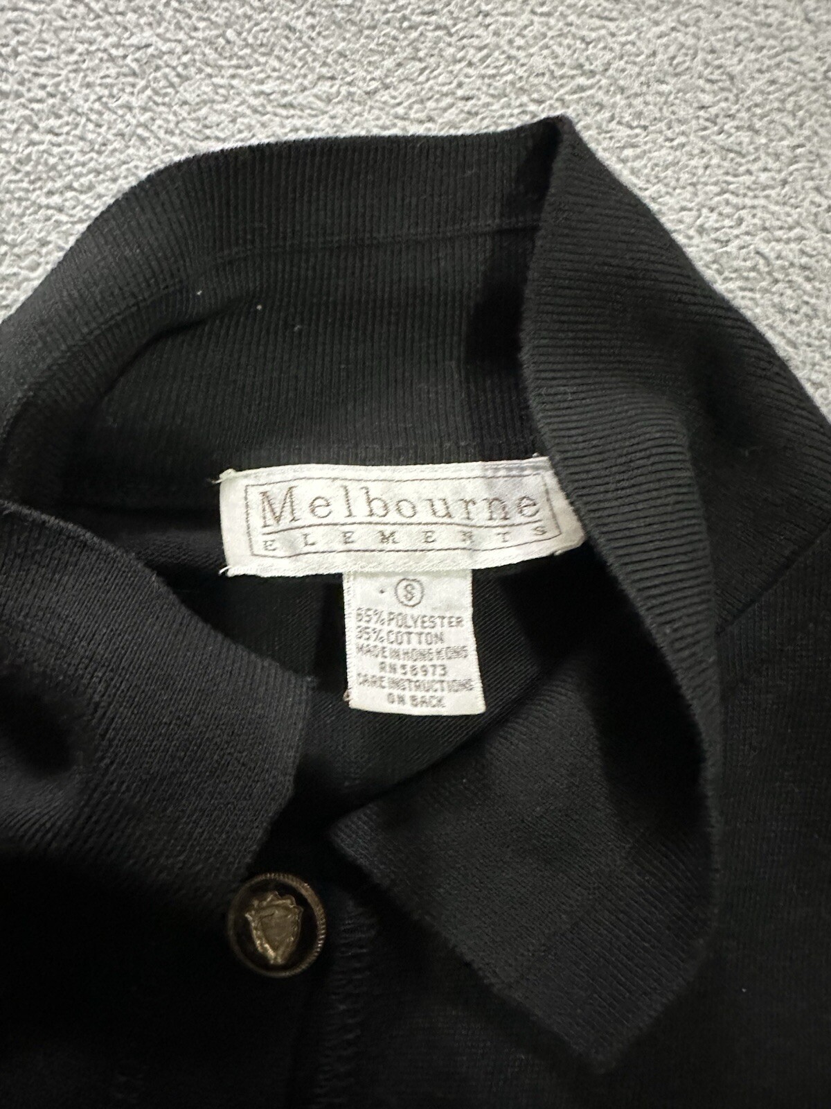 Vintage Melbourne Elements Button Up Black Cardig… - image 2