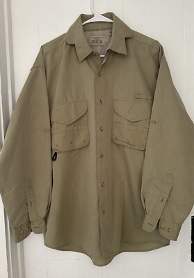 MINT Vintage RedHead WHEAT Fishing Shirt Vented, L/S, Big Pockets Men's L India