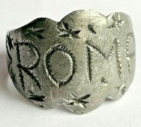 ANCIENT ROMAN SILVERED RING ROMA ENGRAVED 