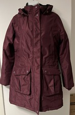 Regatta Ladies Coat Size 10 Burgundy Parka Padded Waterproof Isotex 10000 Vgc