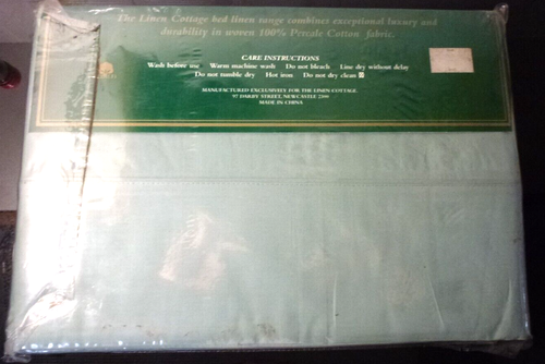 VintageThe Linen Cottage LUXURY Percale Cotton King Single Flat Sheet Set - Picture 4 of 7