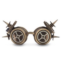 STEAMPUNK - METALLIC SPIKED GEARS GOGGLES - GOLD
