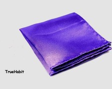  95 Bloomingdales Mens Solid Purple Handkerchief Dress Casual Silk Pocket Square