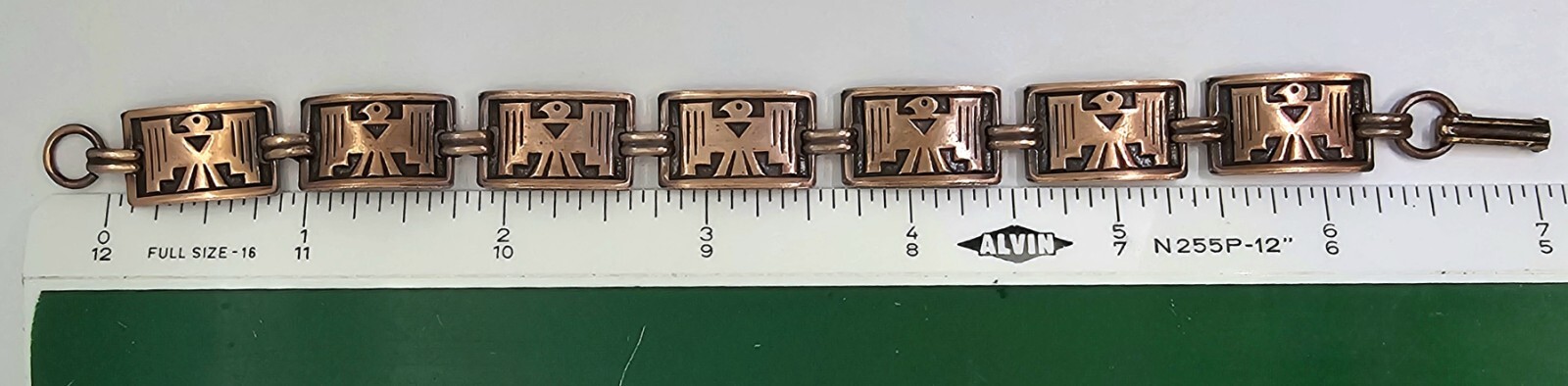 Vintage Solid Copper Thunderbird Panel Bracelet ~… - image 3