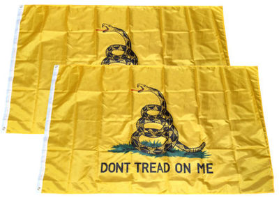 2 PACK - 3x5 Ft Gadsden DONT TREAD ON ME Culpepper Culpeper Tea Party Flag 