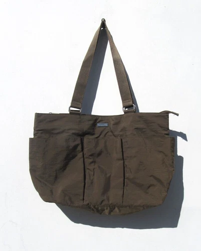 Baggallini Brown Nylon Three Pocket Tote Bag