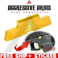 AGGRESSIVE ARMS SHINY GOLD SLIDE LOCK TAKE DOWN RELEASE GL0CK 20 21 29 30 36