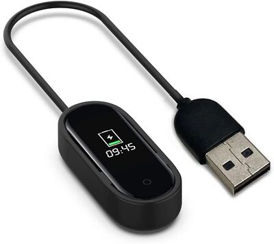 USB Charging Cable Charger Fitness Sport Tracker for Xiaomi Mi Band 4 Black