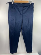 Max Studio Pants Womens Sz 4 Navy Blue Tapered Leg Stretch Adjustable