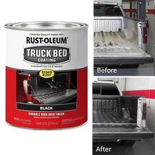 Black Truck Bed Coating 32 Fl Oz Brush or Roll On Liner Paint Rust-Oleum Trailer