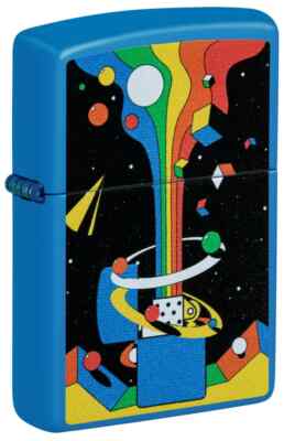 Zippo 46155, Zippo Solar System Design, Sky Blue Matte Finish Lighter, NEW