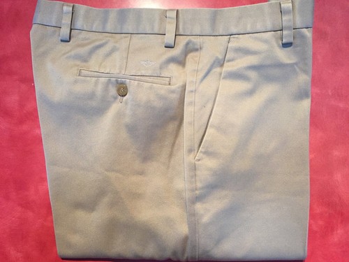 Cotton Flat Front Classic Fit Khakis 36 