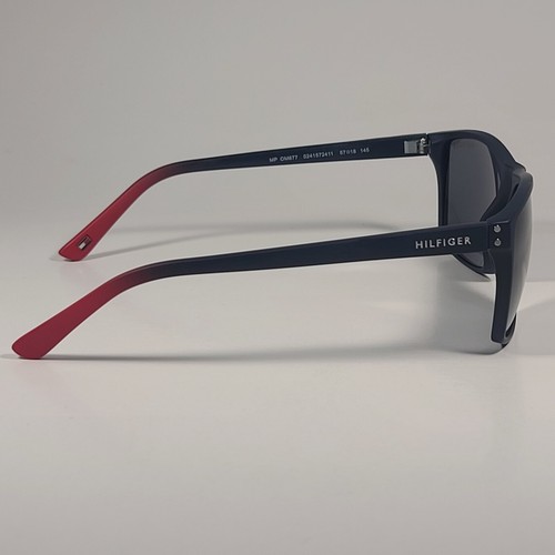 Tommy Hilfiger MP OM677 Rectangular Sunglasses Two Tone Navy Blue Red Gray - Picture 6 of 9