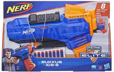 NEU OFFIZIELLE NERF RUKKUS ICS-8 N-STRIKE ELITE GUN MIT 8X DARTS
