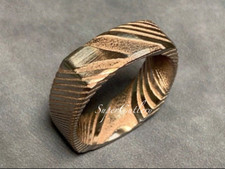 RUST RESISTANT Custom Damascus Steel Men Wedding Ring Engagement Ring 8mm Square