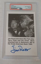 JIM ROSS Autographed Signed PSA Slabbed 3x5 Card WWE WWF WCW NWA JCP Flair AEW
