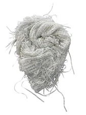 Maurices Metallic Fringe Scarf Womens OS Open Weave Neck Wrap Shawl White NEW