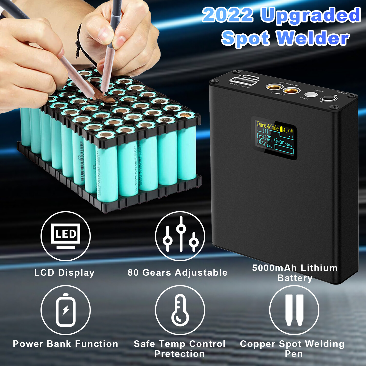 80Gears Portable Mini Spot Welder Machine 18650 Battery Welding Power Supply DIY eBay