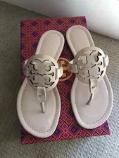 New Tory Burch Miller Size 10 Seashell pink Leather Sandals