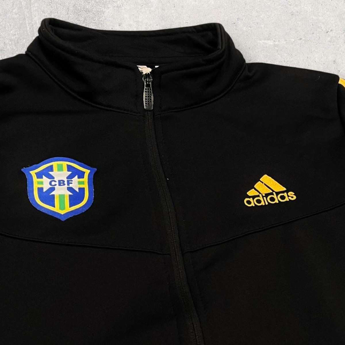 Adidas x Brazil CBF Black & Gold Zip Up Sportswear Lightweight