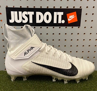 Nike Alpha Menace Elite 2 FlyKnit AO3374-101 White Black Cleats Men s Size 15