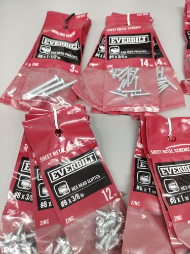 Sheet Metal Screws Pan And Slotted Hex Head 5 Bags Per Pile 40 Bags Total!!!  - Picture 2 of 4