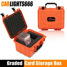 50CT Graded Card Storage Box Travel Waterproof Case Slab Holder Protector Orange