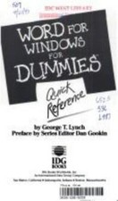 Word for Windows for Dummies Quick Reference by George T. Lynch