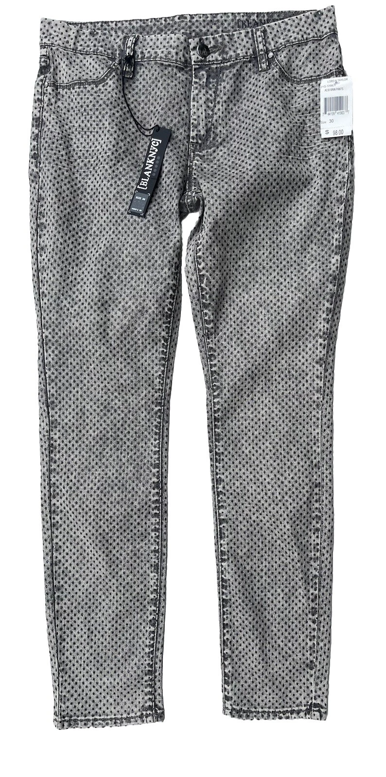BLANKNYC Women’s Polka Dot Grey Low Rise Slim Skinny Jeans Size 30